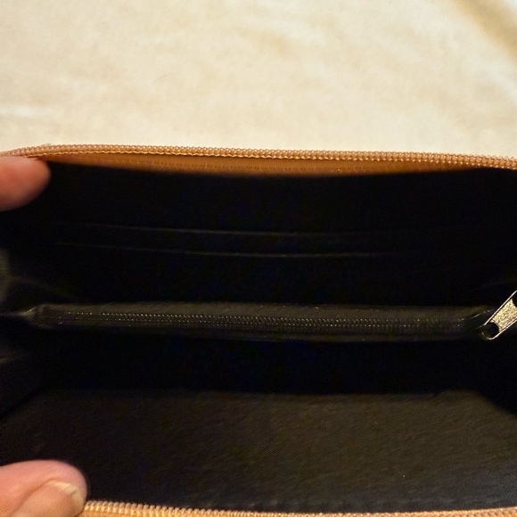 Baby Phat Zip Around Wallet Wristlet Gold Logo Print Faux Leather - Picture 5 of 6